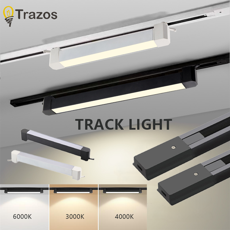 Nowoczesny minimalistyczny tor doprowadziło z długim oświetleniem szynowym montowane na powierzchni regulowany oświetlenie dekoracyjne domowy i komercyjny