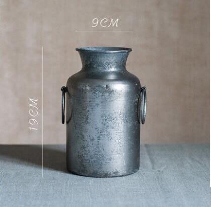Europæisk retro jernbæger vase dekoration hjem stue blomsterarrangement figurer håndværk hotel metal urtepotte ornamenter: Stil 11