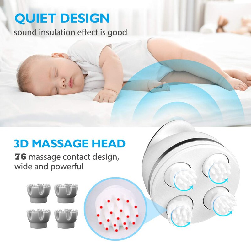 3D Tête Masseur Imperméable Électrique de Cuir Chevelu Sans Fil de Chien De Chat D&#39;animal Familier de Corps de Massage des Tissus Profonds Pétrissage Dispositif Vibrant