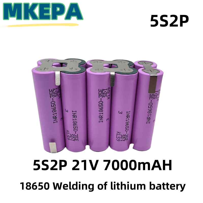 35E 18650 21V 5S4P 14000mAh 5S3P 10500mAh 5S1P 3500mAh 5S2P 7000mAh 18V 21V para chave de fenda bateria de soldagem: CINZA
