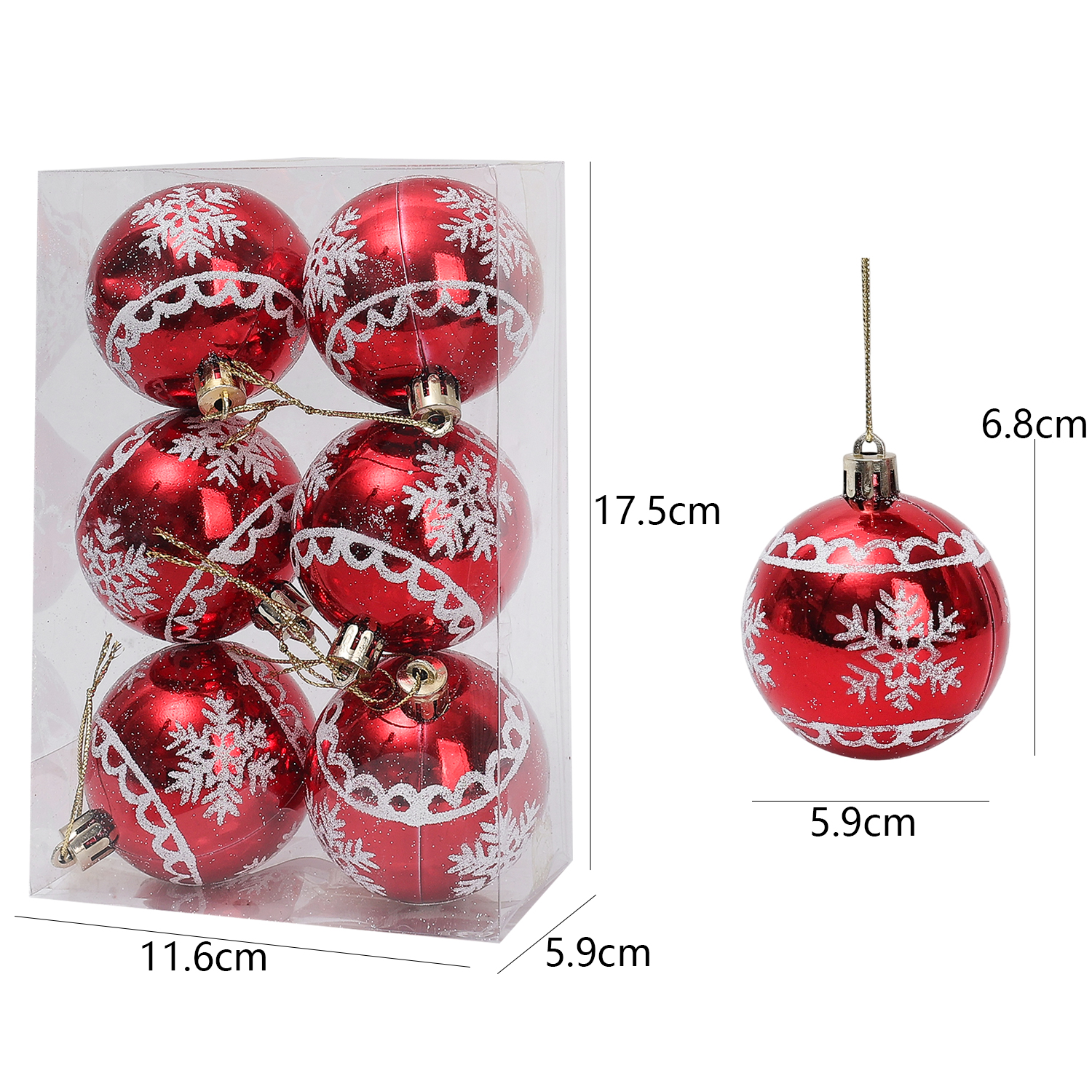 24/6 stuks Plastic Kerstballen Ornamenten DIY Kerstboom Hangende Hanger Rode Kerstballen Set voor Feest Bruiloft Decoratie: M / Deep Sapphire