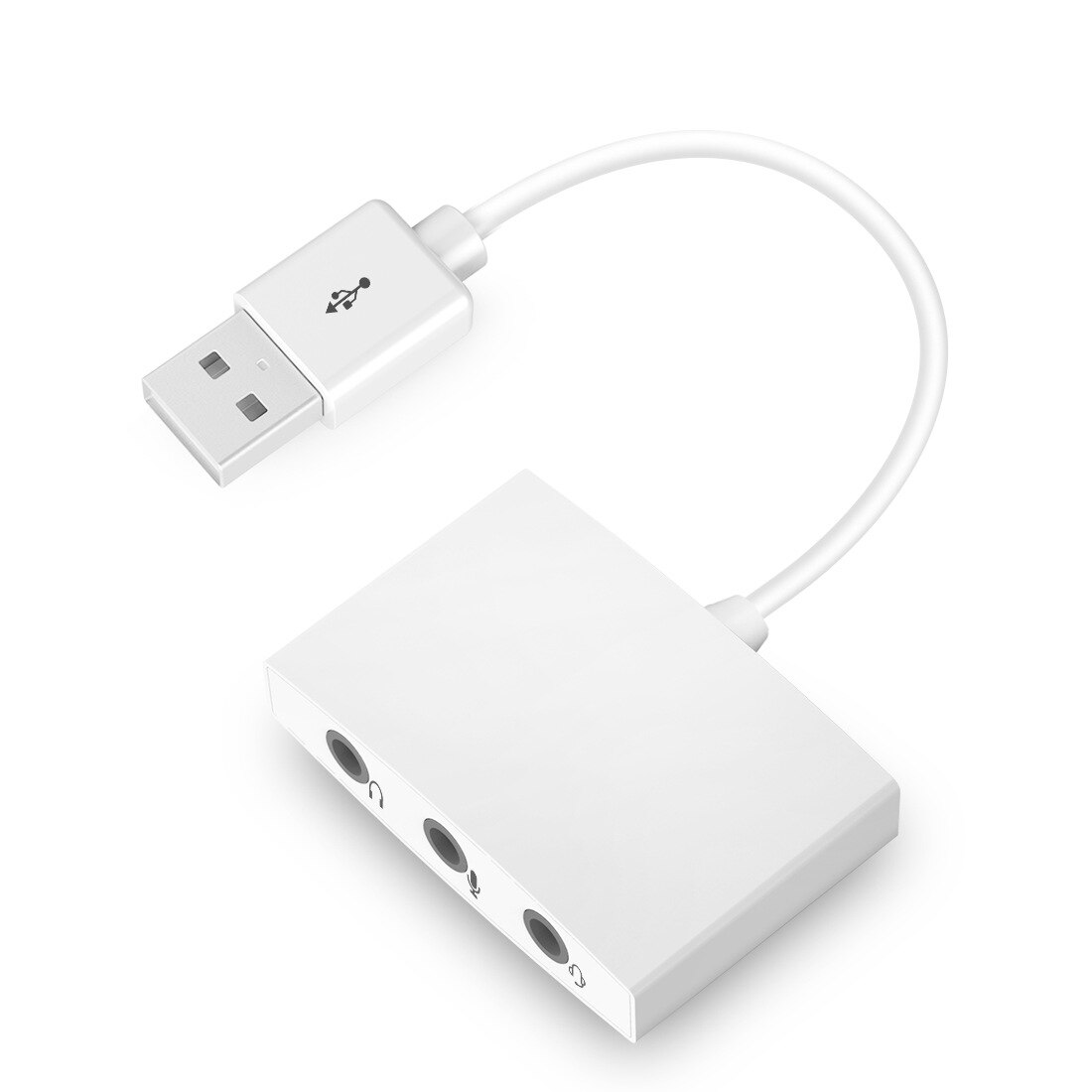 Eksternt usb lydkort 7.1 adapter 3.5mm 3 i 1 jack hd stereo headset mikrofon lydadapter 30cm usb tilkoblingskabel