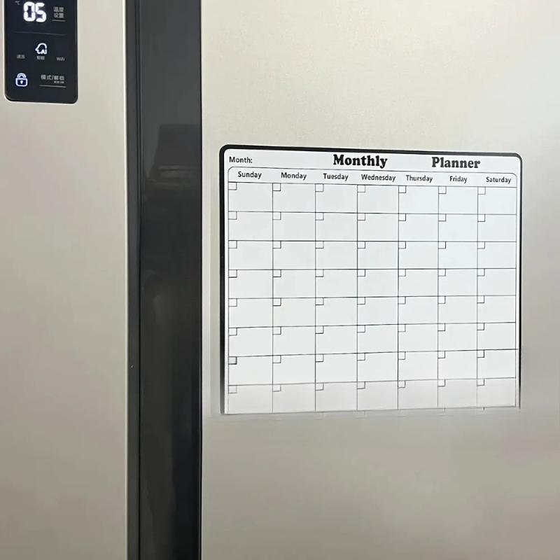 Magnetyczny kalendarz suchościeralny Stylowy, wszechstronny miesięczny planer na lodówkę Łatwa organizacja kuchni Dekoracja