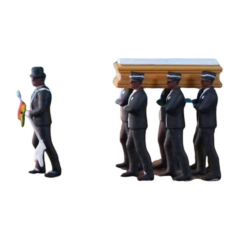 PVC noir homme soulever les cercueils Garage Kit Collection Figure pour Halloween noir homme portant un cercueil 10Cm poupée
