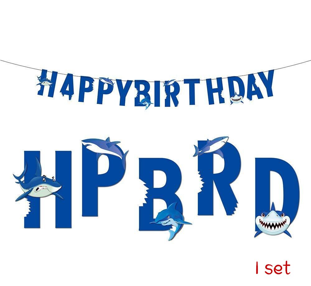 Ocean Shark Disposable Tablecloth 120*180cm Cute Shark Baby Shower Boy Party Decor Shark Cupcake Toppers Supplies: No.16