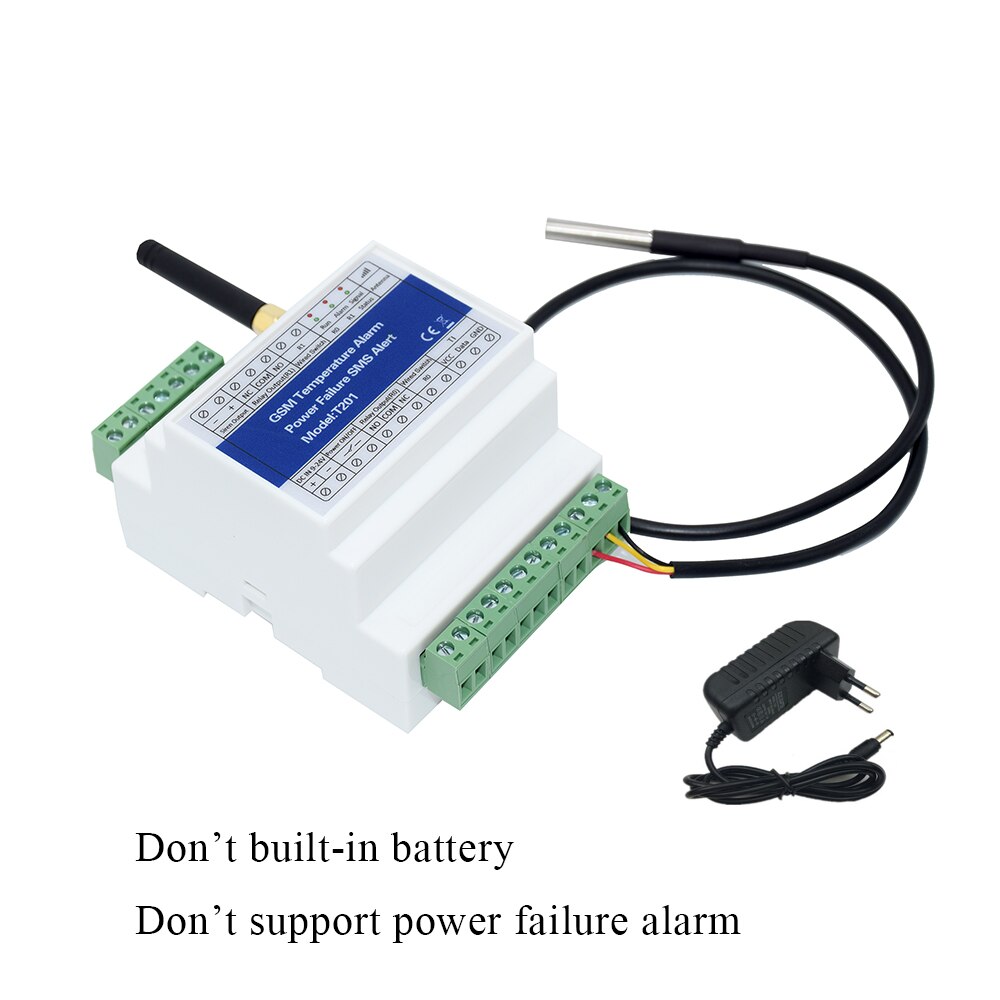 DIN-rail GSM SMS Remote Relay Controller ON/OFF Switch With 2 Relay Output Temperature Sensor: Kit B