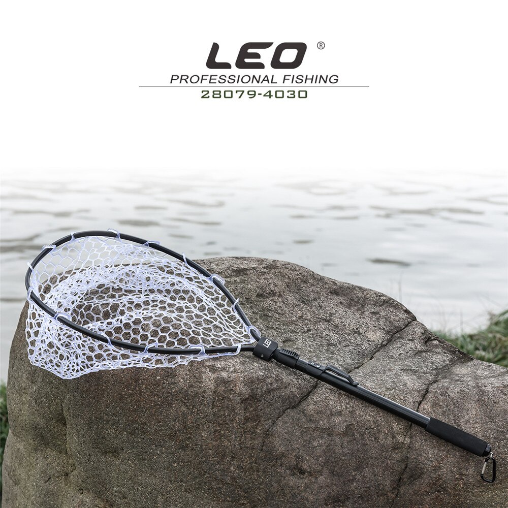 Foldable Triangle Fishing Landing Net 85cm Aluminum Alloy Telescopic Folding Retractable Handle Pole 26cm Depth Rubber Dip Net