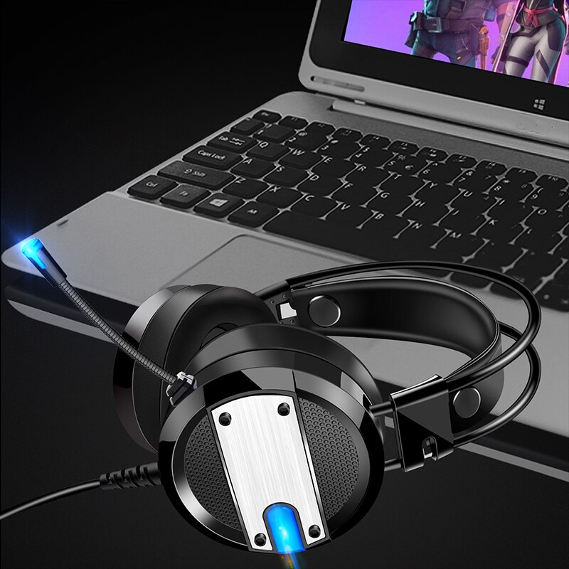 Gaming Headset Led Verlichting Voor Pc Xbox Een Stereo Surround Sound Noise Cancelling Wired Gamer Hoofdtelefoon Met Microfoon Auriculares