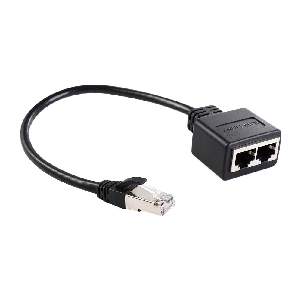 Kabeldelare nätverkskontakt  rj45 1 hane  to 2 hona lan-nätverksförlängning  rj45 ethernet gigabit ethernet-splitter: Default Title