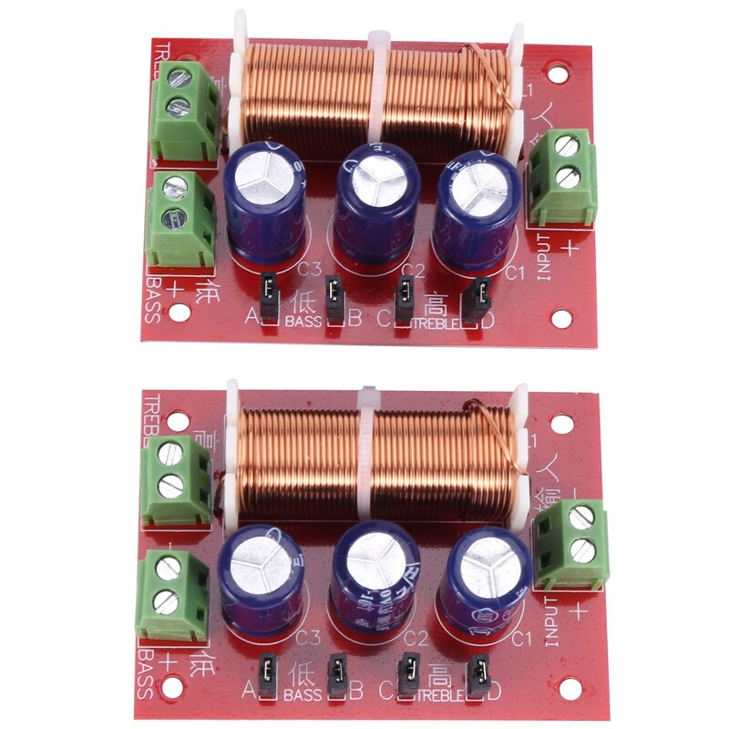 2 stück 400w 2 wege-frequenzweiche für 2-16- ohm-lautsprecher, hochtöner, tieftöner, frequenzteiler: Default Title