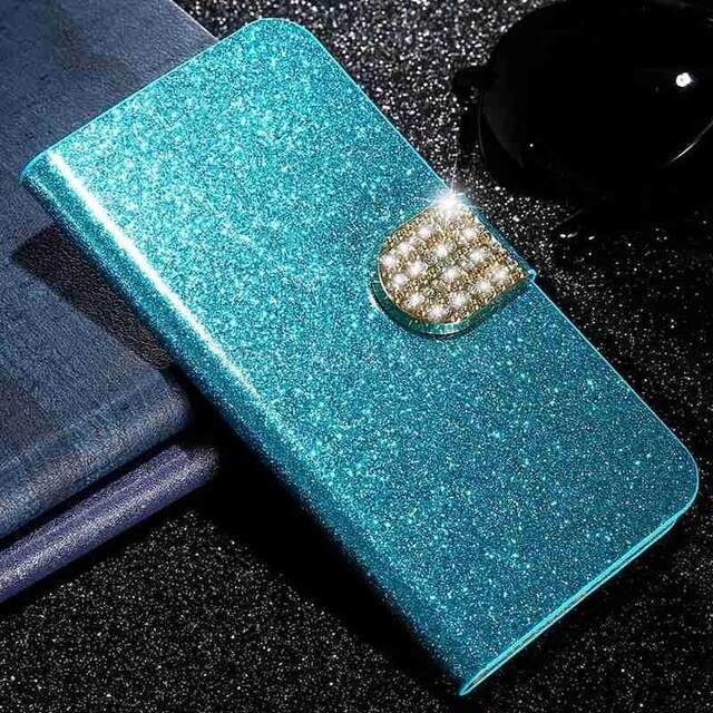 On Galaxy A31 Case Hoesje Capa For Samsung Galaxy A31 A 31 Coque Wallet Case For Samsung A31 A 31 Fundas Book Flip Cover: Blue with Diamond