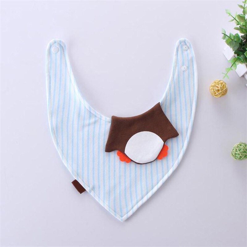 Cotton Newborn Baby Bibs Cartoon Fox Baby Feeding Burp Cloths Stuff Bandana Bibs Smock Scarf Boy Girl Toddler Infant Bib: Penguin