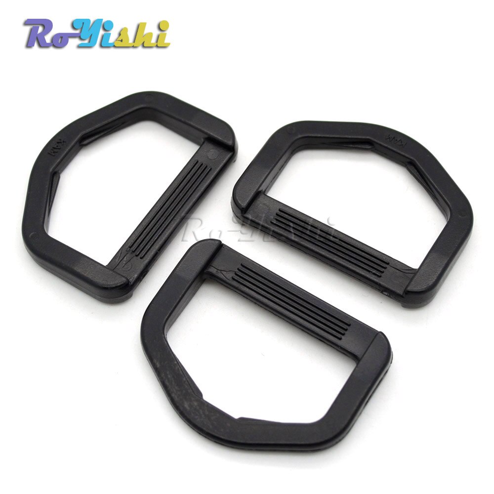 10pcs/pack Plastic D-Ring Webbing Strapping Leather Bag Shirt Craft Black