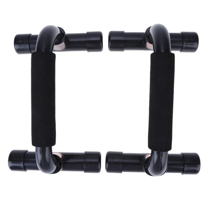 Plast h-formad sport push-up fäste arm muskel power trainer utrustning: Svart
