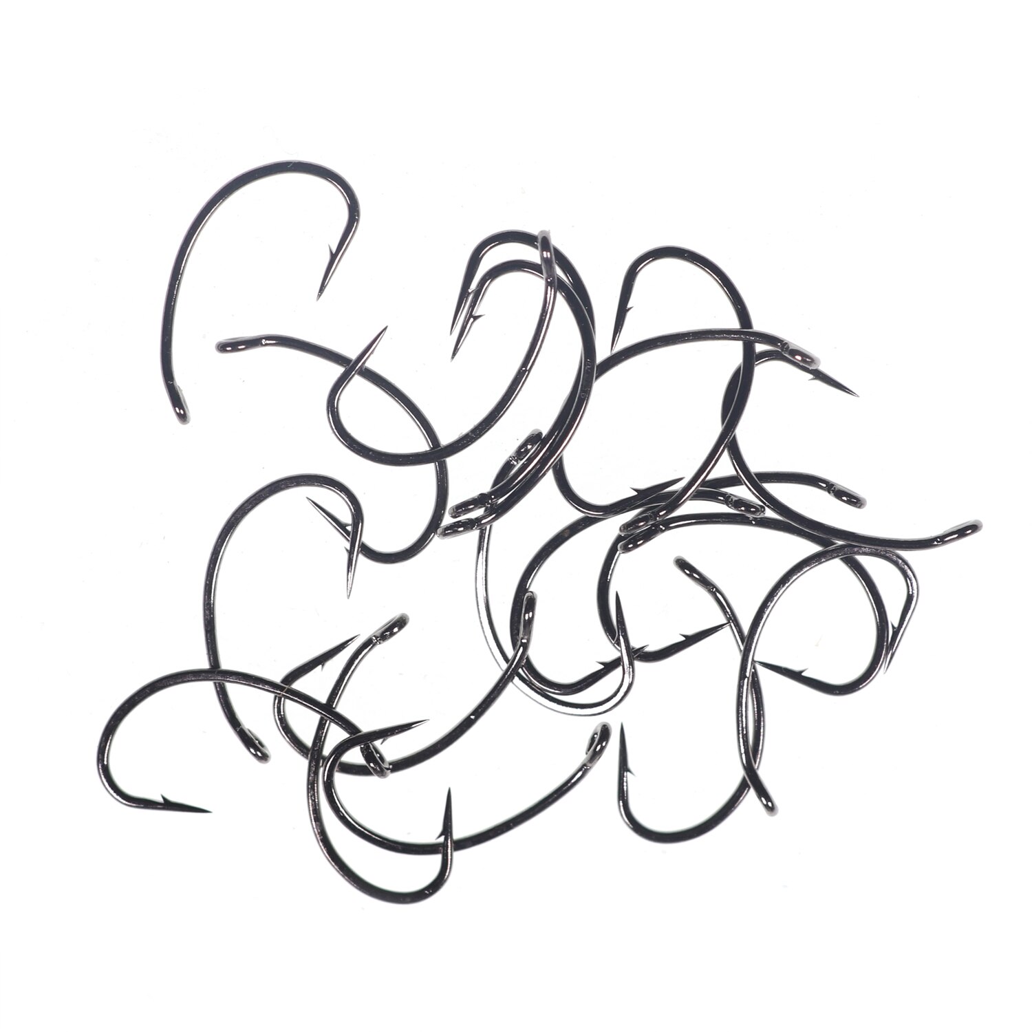 50pcs High Carbon Steel Fly Tying Hooks Wide Gap Curve Nymph Shrimp Caddis Fly Hook Barbed Black Nickle #6 #8 #10 #12 #14 #16