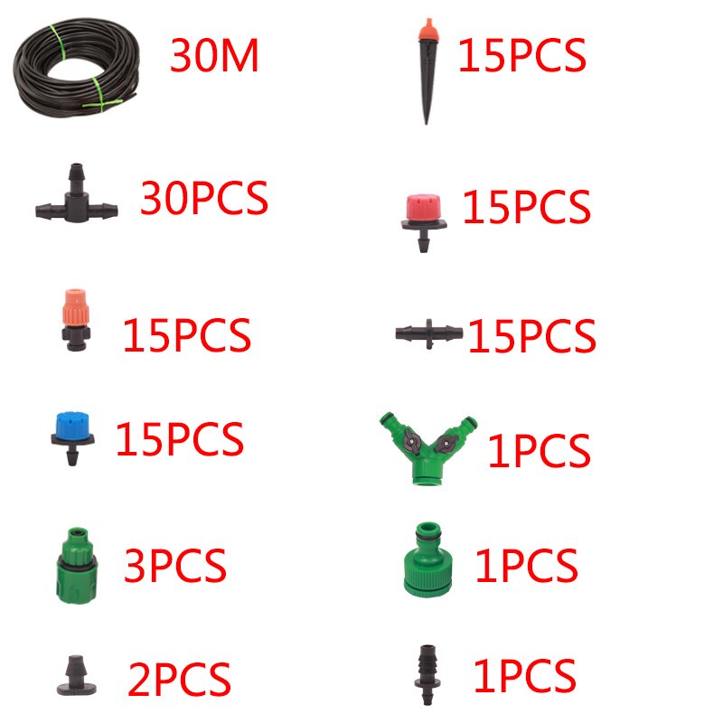30M 50M DIY Automatic Micro Drip Irrigation System Garden Irrigation Spray Self Watering Kits with Adjustable Dripper: 30M