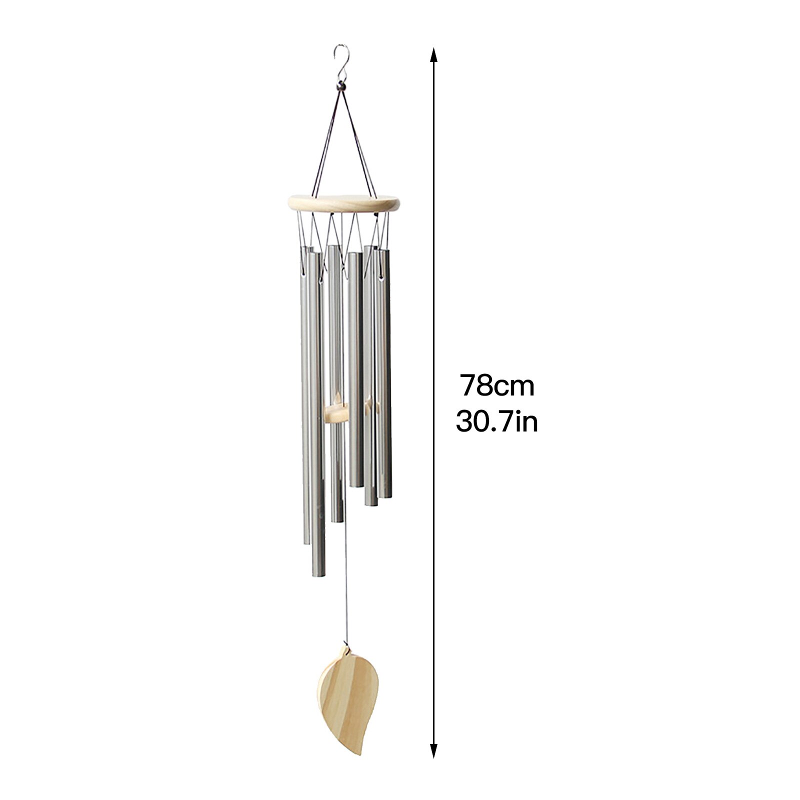 5 Tuned Metal Tubes Wind Chimes Outdoor Amazing Grace Music Sound 36inch Home Pendant: style J2