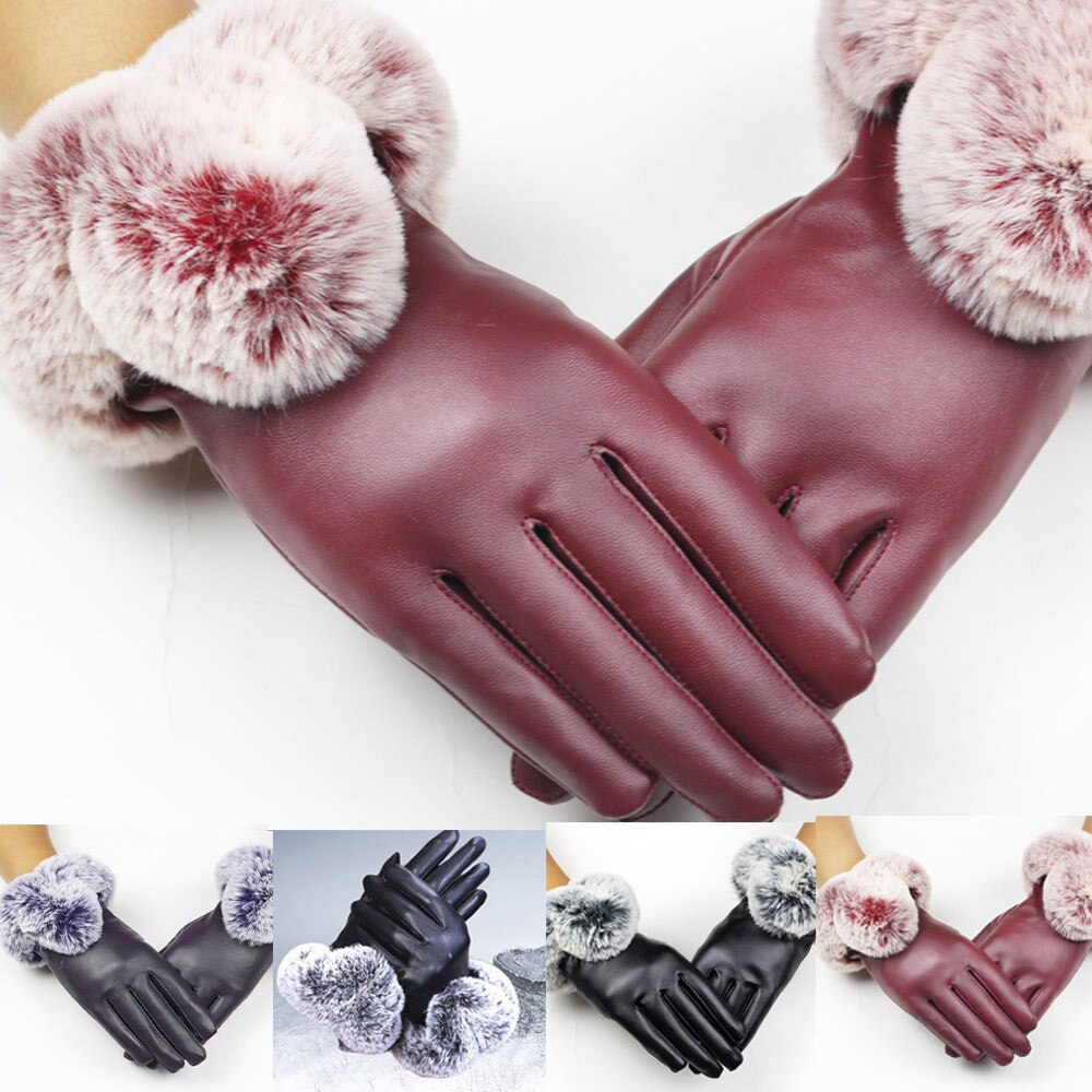 Guantes de piel de cordero para mujer, Guantes de piel de cordero, térmicos, a la , para Otoño e Invierno
