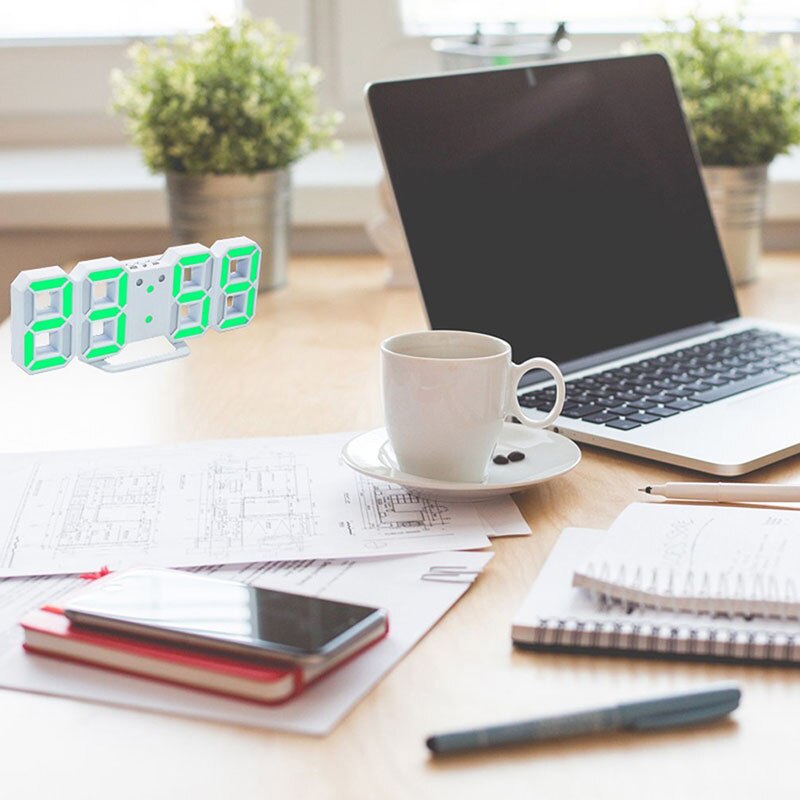 Reloj de mesa LED Digital moderno relojes coloridos 24 o 12 horas alarma de visualización despertador para sala de estar decorNew Qgnv
