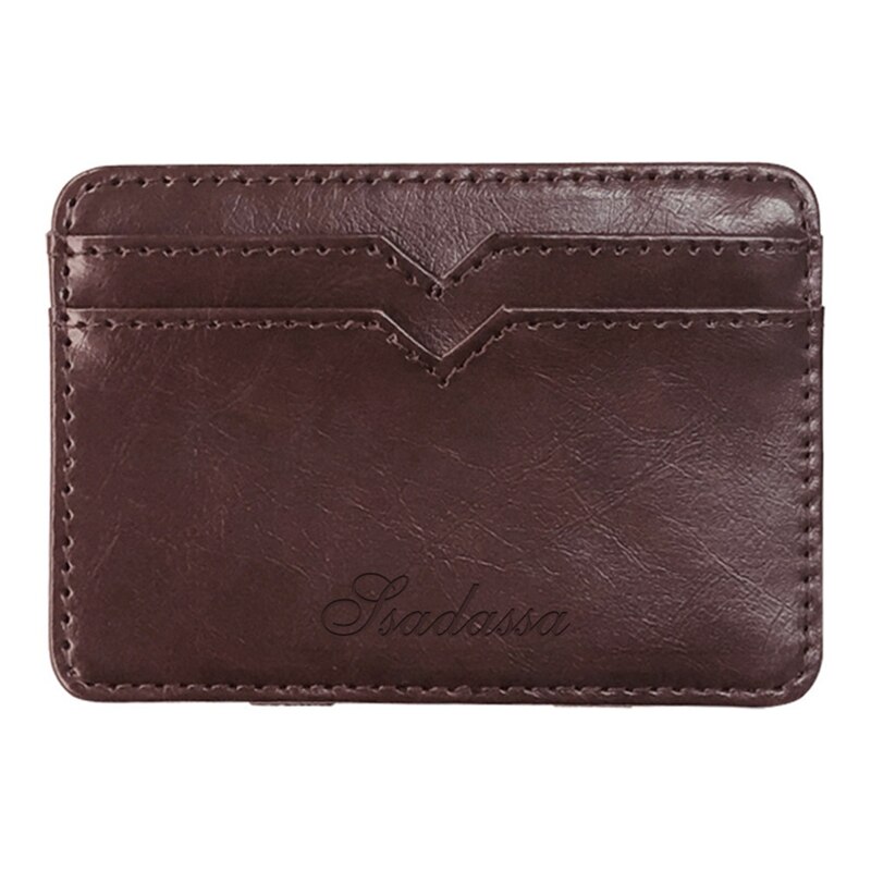 Creatieve Pu Leer Mannen Magic Wallet Visitekaartje Tas Portemonnee Mannen Tas Met Ssadassa: Coffee Color