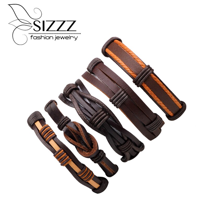 SIZZZ 18-20 cm Lange Verstelbare Vijf stuk mannen Armband Sieraden Punk Klinknagels Casual Armband Voor Mannen