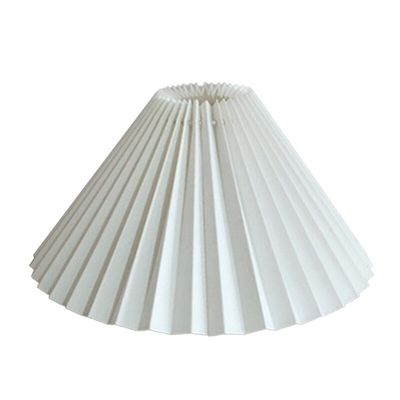 Pleated Lampshade E27 Light Cover Japanese Style Fabric Table Lamp Ceiling Decor C1: white