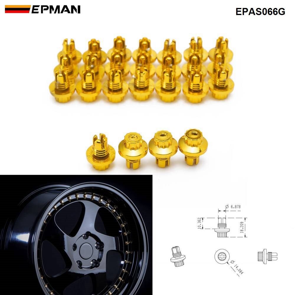 EPMAN -25 teile/los Kunststoff Felge Lippe Ersatz Spitze Rad Nieten/Muttern Für Rad Kappe Lippe EPAS056G-AF EPAS066G-AF