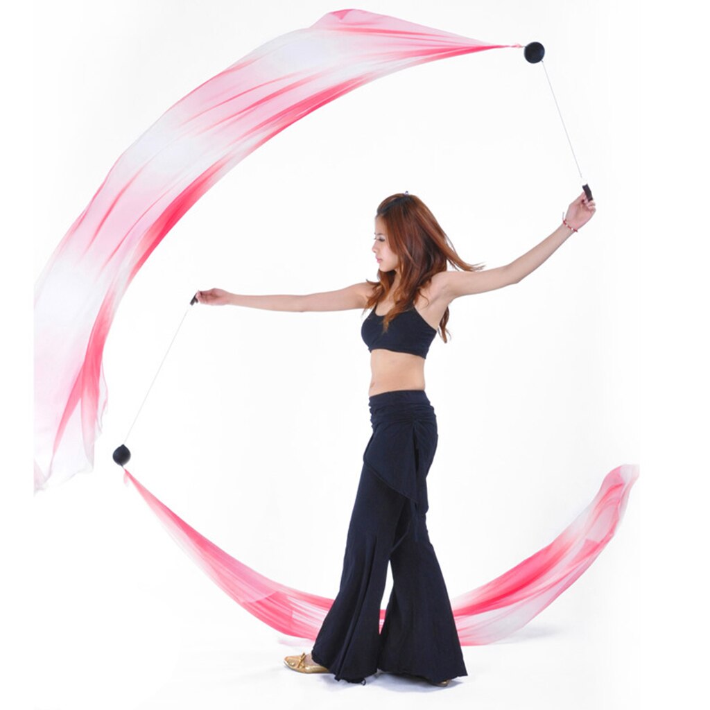 1 paire 100% Polyester voile Poi jeter des boules écharpe danse du ventre Yoga danse accessoires: 1