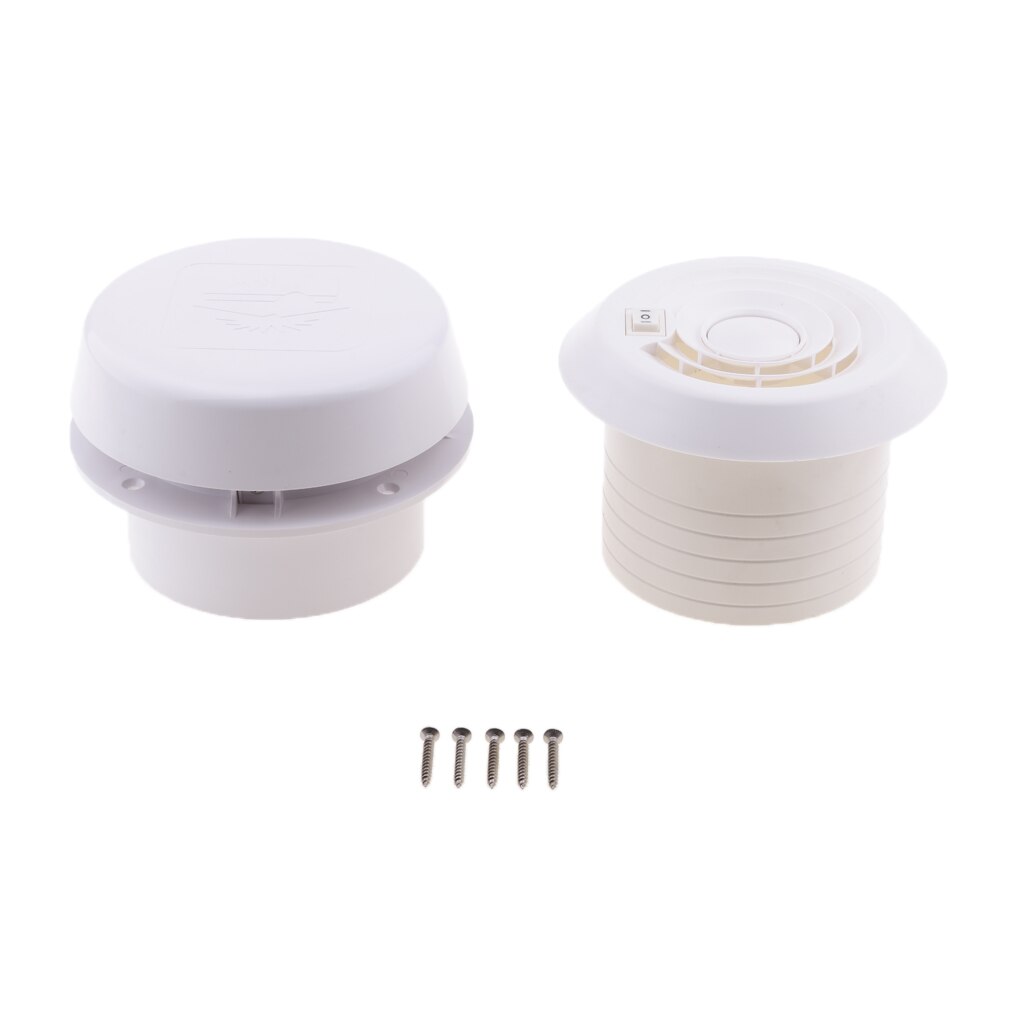 RV Roof Vent, 12 Volt RV Vent Fan, Mushroom White Ventilation Fan, Easily Mounts to RV with Included Hardware