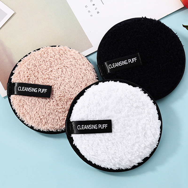 1pcs Microfiber Clean Sponge Pads Facial Makeup Remover Puff Face Cleansing Towel Reusable Cotton Double Layer Cleaning Wipe