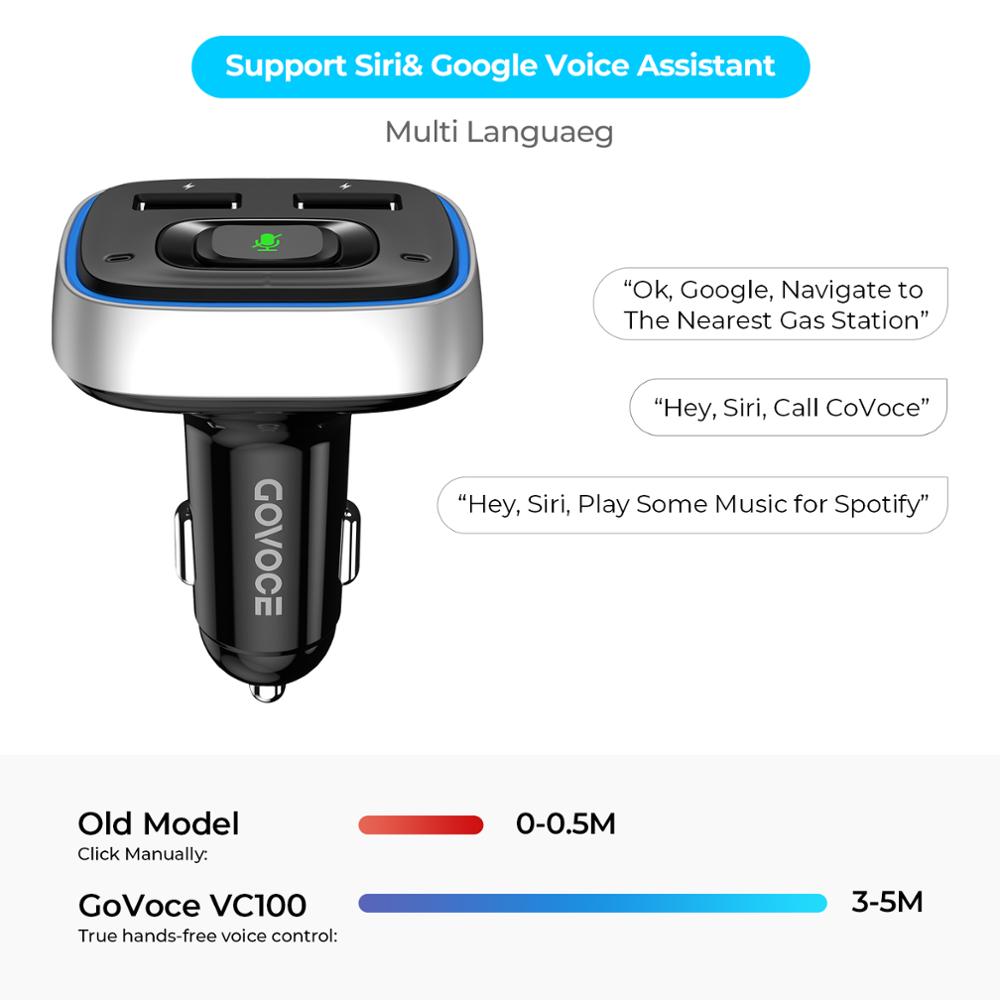 GoVoCE Bluetooth Auto Ladegerät Mit Siri & Google Stimme Kontrolle Drahtlose Auto Ladegerät USB Schnelle Usb-chargeres Für Telefon