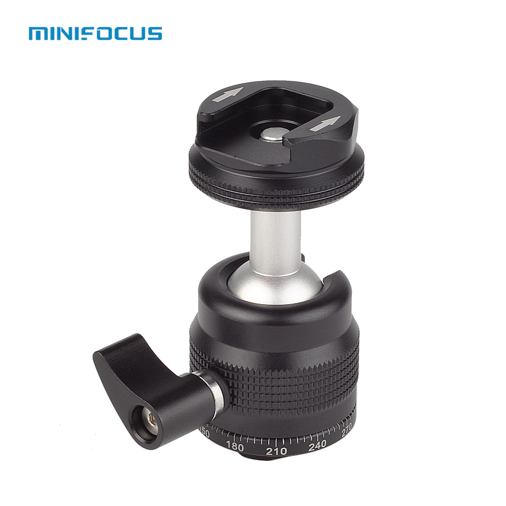 Multi-function Mini Ballhead Ball Head 360° Panorama with Shoe Base 1/4 Inch Screw for Camera DSLR Video Light Microphone