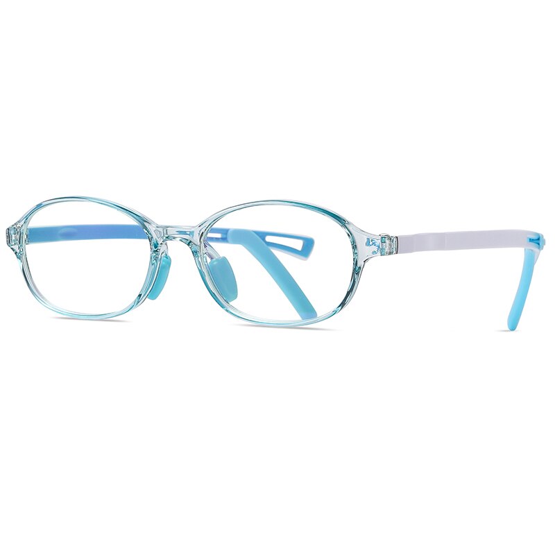 Children Photochromic Lens Glasses Kids Girls Boys Blue Light Blocking Eyewear Tr-90 Oval No Degree Flat Transparent Eye Glases: Photochromic C3