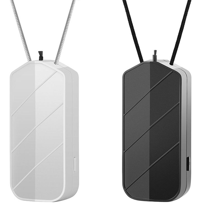 2 uds purificador de aire portátil Personal con collar de luz Uv ambientador ionizador generador de iones negativos-blanco y negro