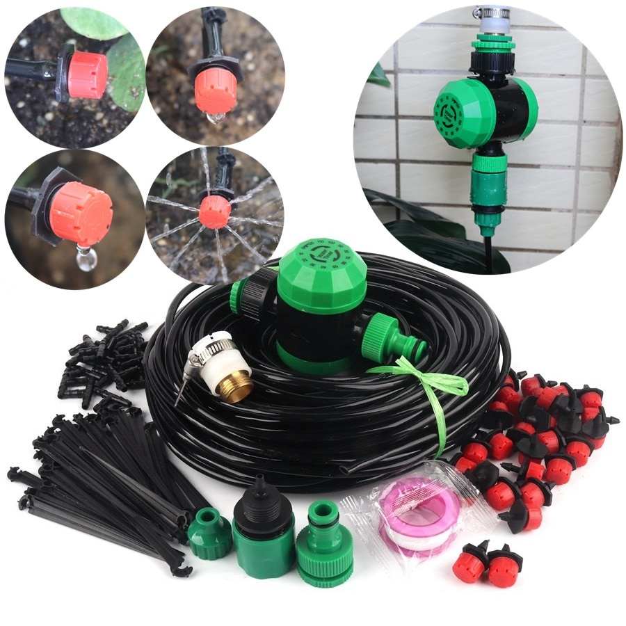 40M~5M Drip Irrigation System Automatic Watering System Garden Irrigation Timer Controller Micro Drip Watering Kits Easy Use