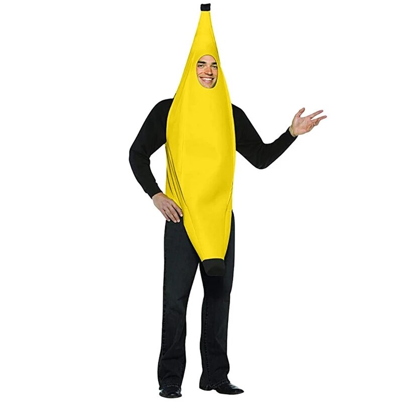 Mannen Vrouwen Volwassen Carnaval Grappige Karakter Party Bar Stage Banaan Kostuum Dans Pak Top Fantasia Kleding Props #40