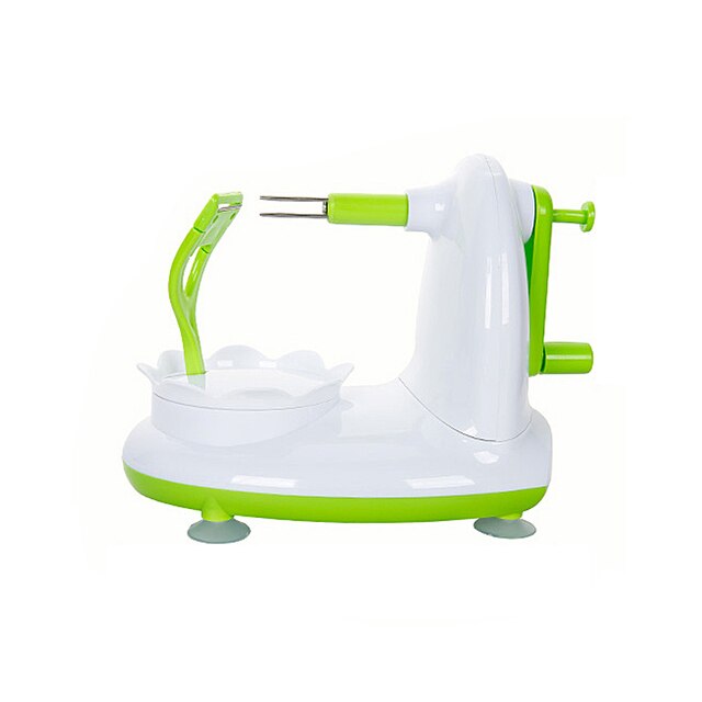 Multifunctional Rotary Fruit Peeler Machine Suction Portable Cutting Fruits Peeled Tools Kitchen Cutter Accessories: White Green