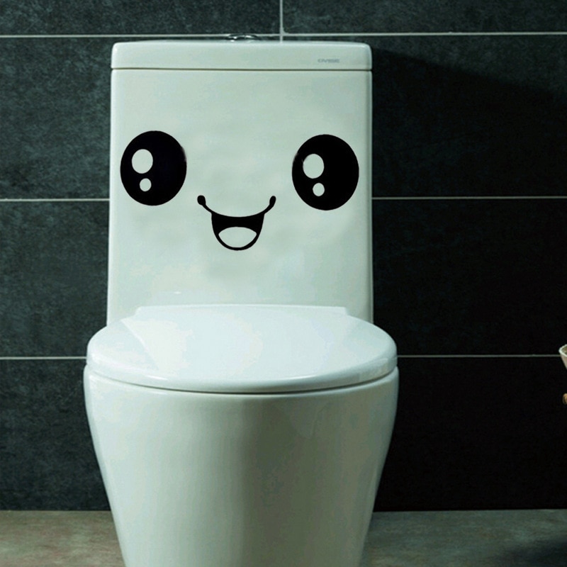 Leuke Smiley Gezicht wc stickers voor Badkamer kast decoratie Schilderen happy home decor Muur Sticker Muurschilderingen Decals