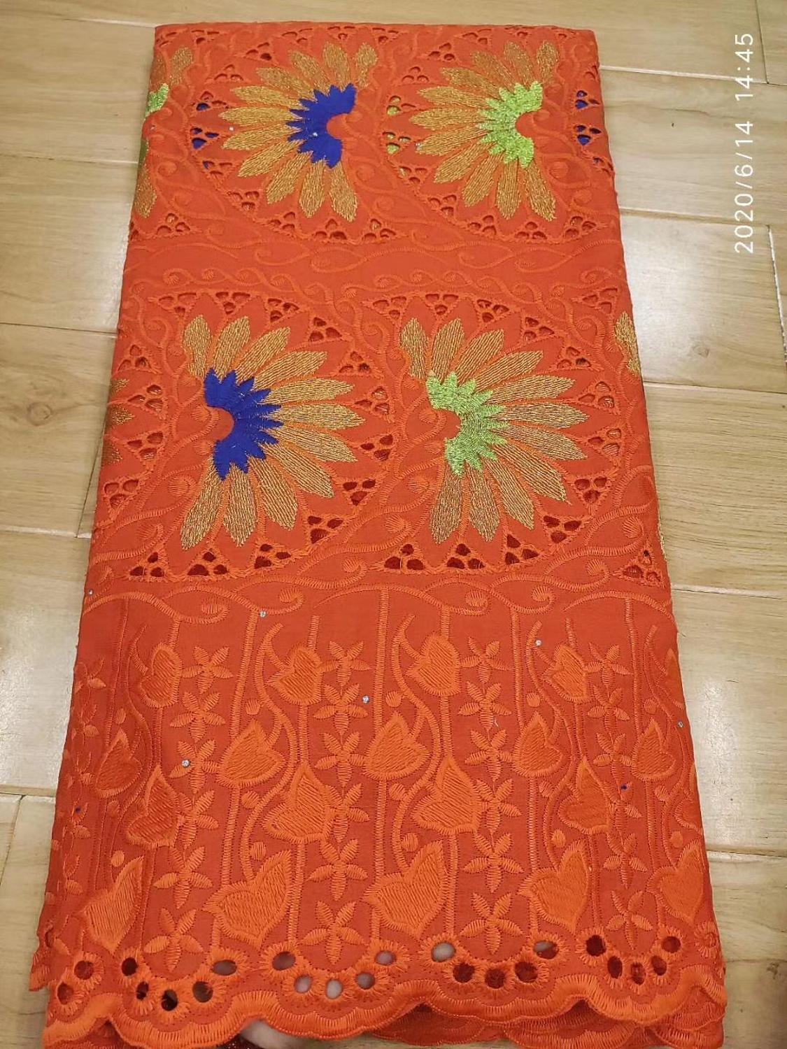 Tela de encaje suizo de 5 yardas, tejido de algodón de estilo africano, estilo Dubái popular de encaje de gasa suiza, bordado con cuentas pesadas,: 3