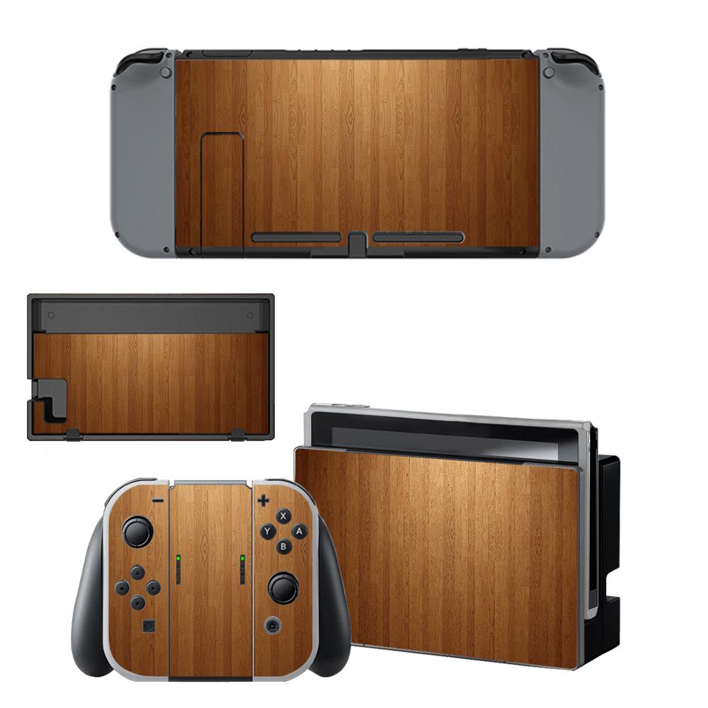 12 arten Holzmaserung Stil Vinyl Aufkleber Haut Aufkleber Für Nintendo Schalter NS NX Konsole Protector Spiel Accessoriy NintendoSwitch: Style 4