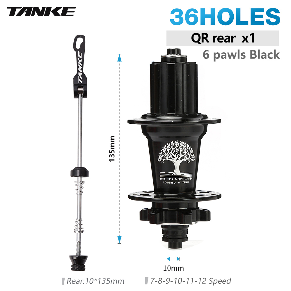 TANKE Ultralight MTB Bicycle Hub 6 Pawls 6 Bearing Freehub 120 Click 36H 7-12 Speed 6 Nail Bike Disc Brake Hubsets Cycling Parts: SKY BLUE