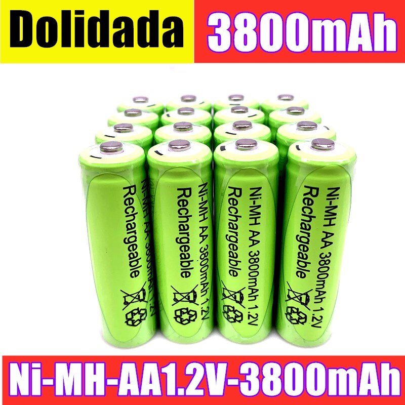 20PCS 100% original AA 3800mAh 1.2V rechargeable battery AA 3800mAh Ni-MH rechargeable 1.2V 2A battery