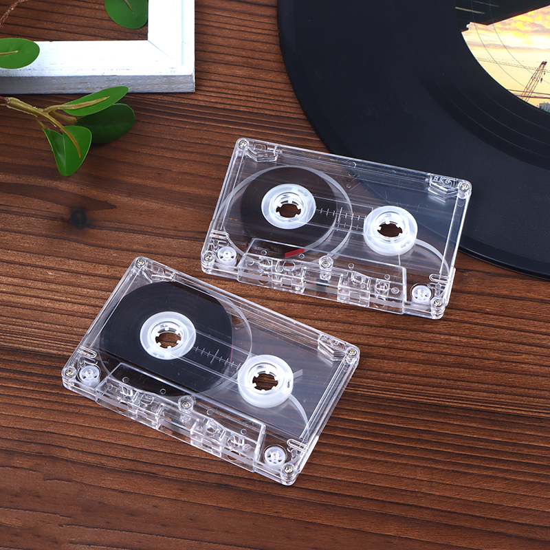 Reproductor de cinta en blanco de Color Cassette estándar con caja de almacenamiento transparente de cinta de Audio magnética de 45/60/90 minutos para grabación de música de voz