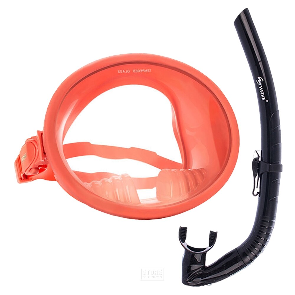 Adult Dive Mask Swimming Tube Underwater Scuba Anti Fog Snorkeling Respiratory Masks Goggles Glasses Dive Equipment: M1332 Coral RD Set