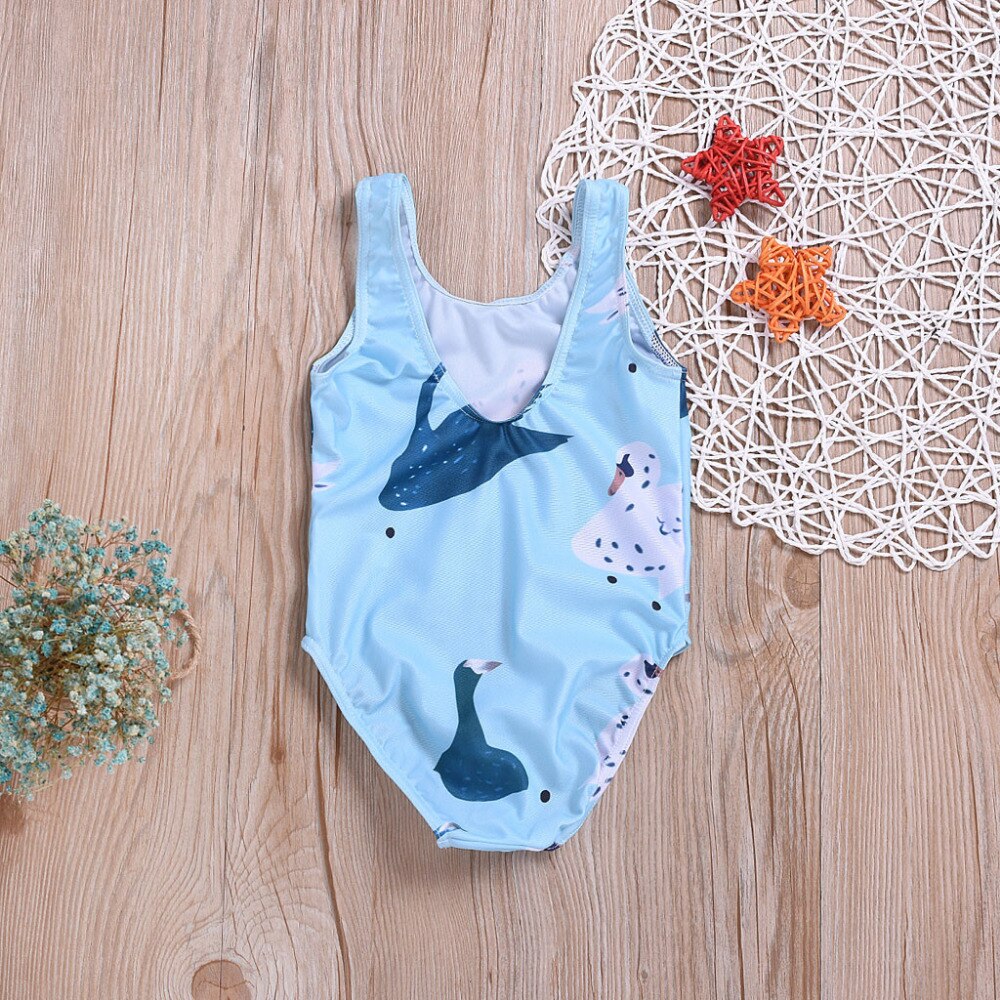 children swimwear for girls Polyester swimsuit kids bathing suit One pieces Jumpsuit Cartoon Printed Bikini Swimwears sets K0301