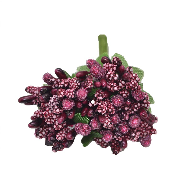 36Pcs Pearl Berry Artificial Stamen Flower For Wedding Home Decoration Artificial Pistil DIY Wreath Scrapbooking Craft Box: F14