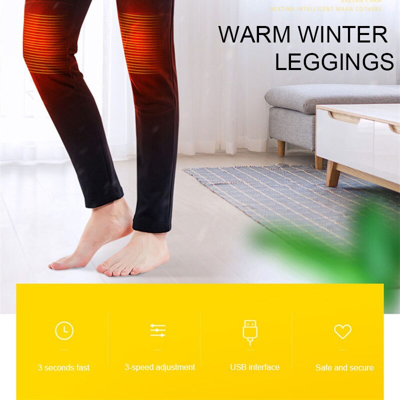 Men Winter Heating Warming Pants USB Heating Fast Trousers Electric Heated Fleece Thermal Outdoor Skiing Comfortable Safe