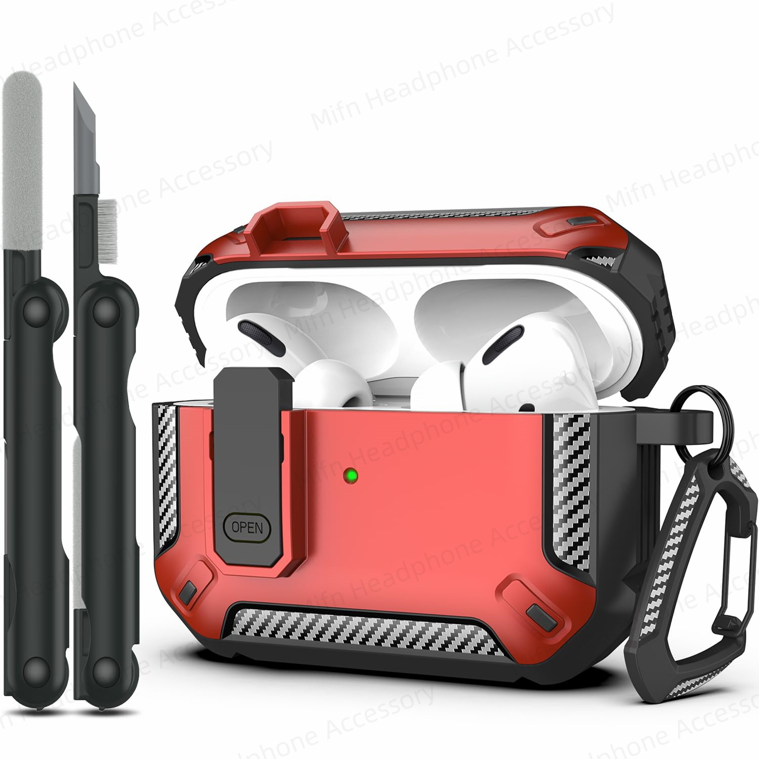 AirPod Pro switch case with Cleaner Kit Luxury Fall Prevention TPU Protective Cover For AirPod Pro 3rd/2nd Generation Case: 2XS / Dark Grey