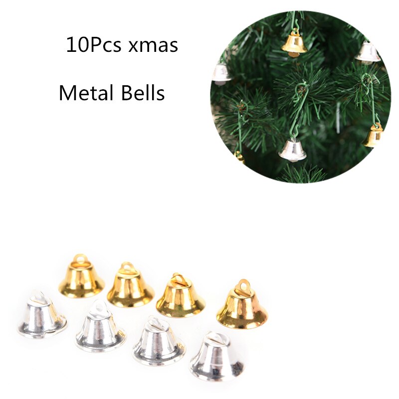 10 stk xmas dekoration metal klokker små klokke smykker ornamenter julepynt vedhæng diy diy træ klokker 2*2cm