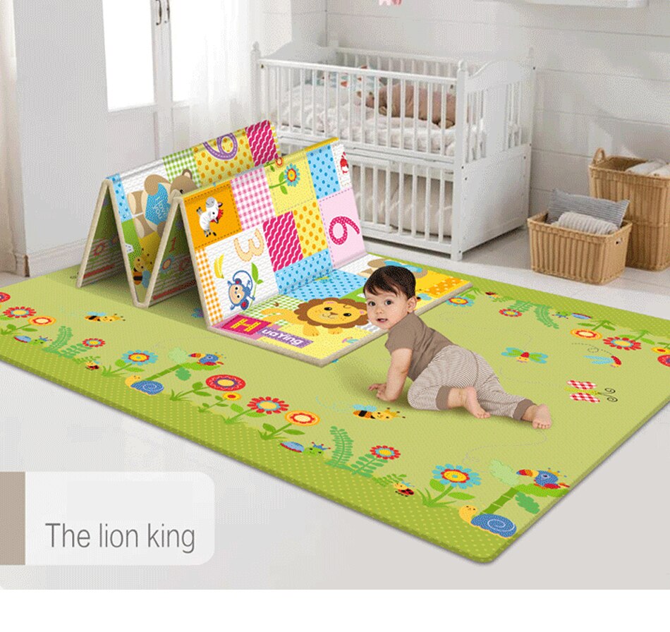 180*100*1cm vandtæt baby foldemåtte legemåtte legetøj stort puslespil legemåtte crawling pad bærbare dobbeltsider børnetæppe: Pj3744b